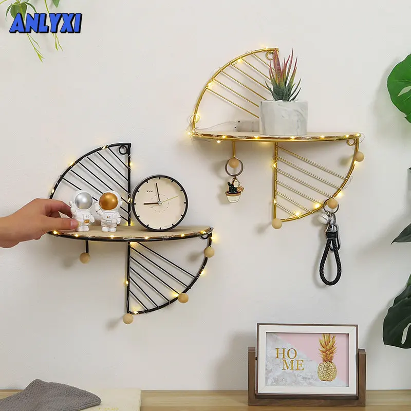 

Креативная демонстрационная полка для хранения, скандинавский настенный железный стеллаж для хранения, декоративная рамка для гостиной, офиса, украшения для дома, поделки