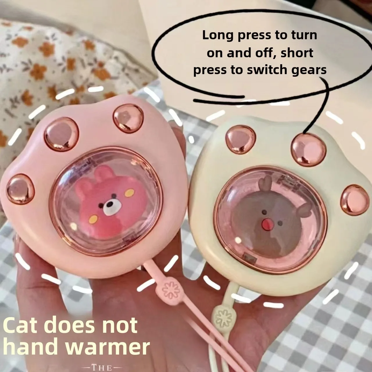 Calefator Portátil Da Mão Do Tamanho Bolso Calor Rápido Com 2 Ajuss Temperatura Compressa Quente Interna Inverno