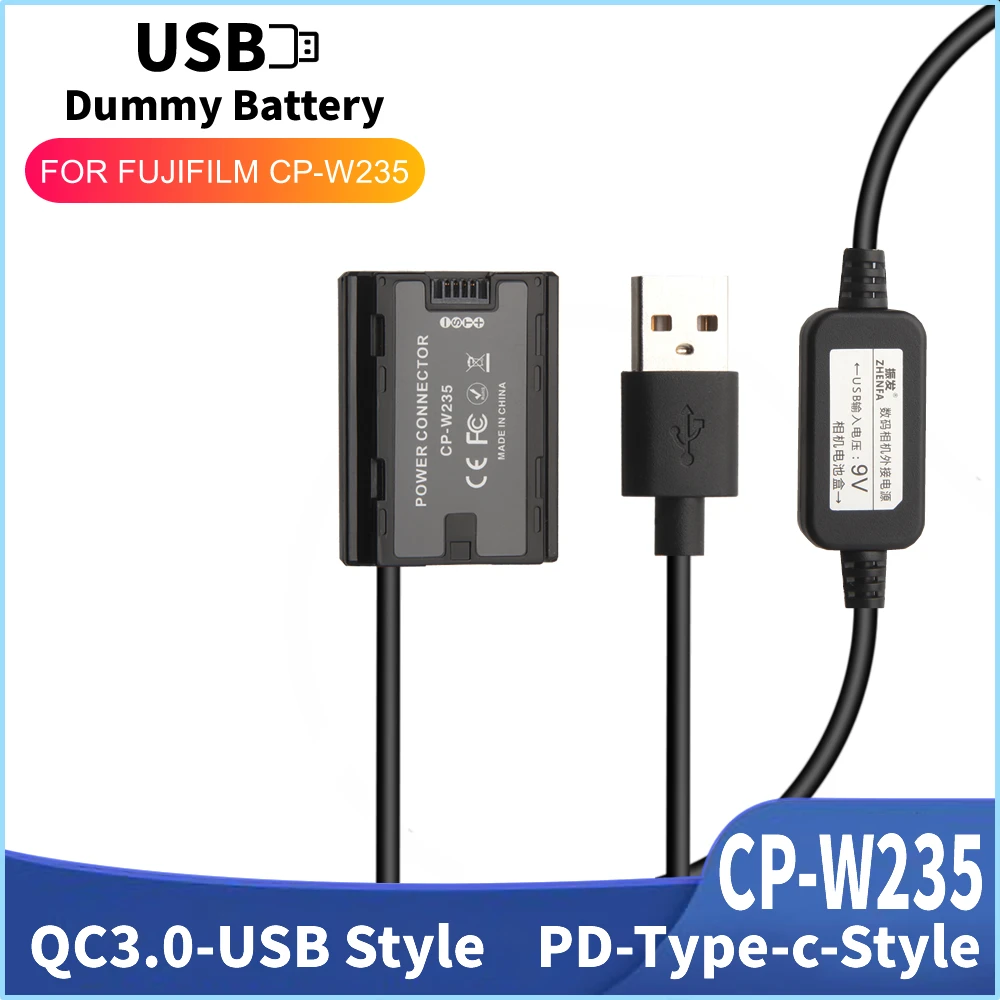 NP-W235 Dummy Battery CP-W235 DC Coupler Power Adapter for FUJIFILM X-T4 XT4 GFX100S Camera CONNECTOR