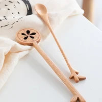 coffee spoon creative simple wooden long handle smooth edge dessert tool kitchen supplies tableware stirring rod