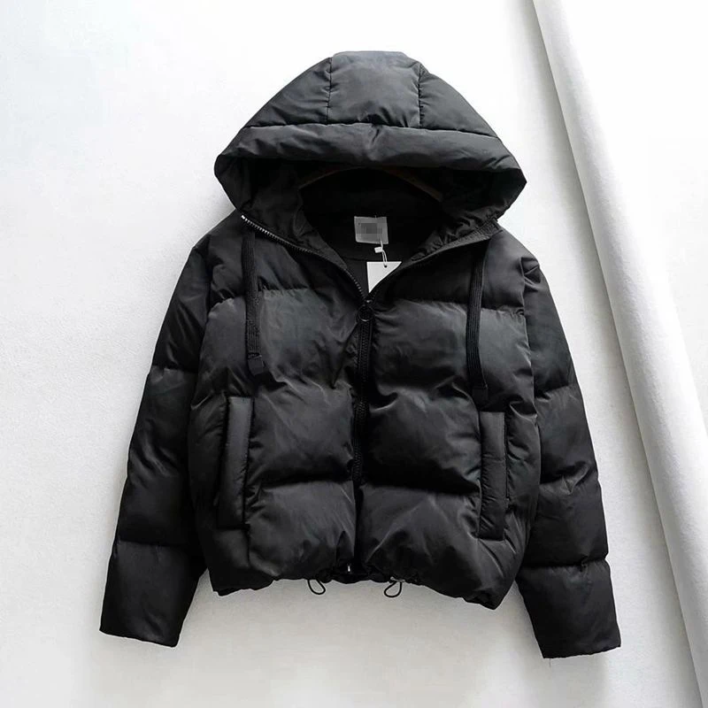 Women Warm Down Jackets Coats Thicken Casual Puffer Jacket Cotton Padded Winter Hooded Parkas Female Short Solid Color Overcoat