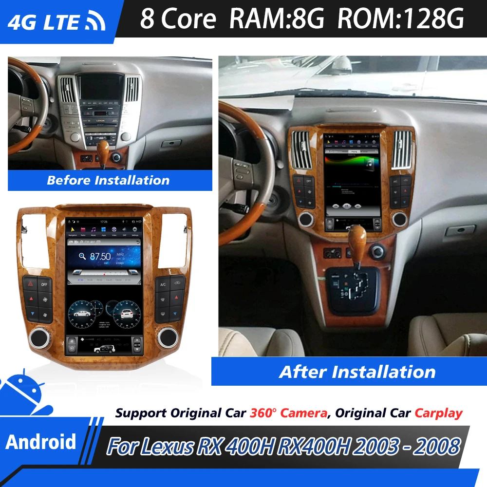 

Автомагнитола 2 Din android для Lexus RX 400H RX400H 2003-2008 RHD GPS-навигация Авторадио мультимедийный плеер