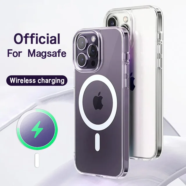 Magsafe Magnetic Wireless Charging Clear Phone Case for iPhone 14 13 12 11 Pro Max Mini X XS XR 7 8 Plus Hard Shockproof Cover 1