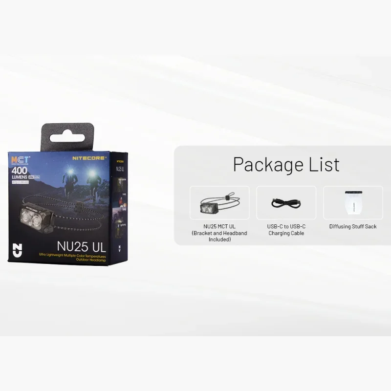 

NITECORE NU25 MCT UL двухлучевой налобный фонарь 400 люмен