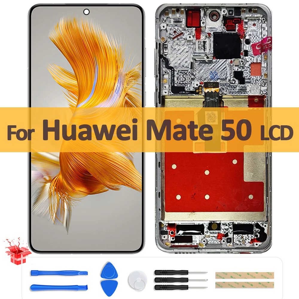 Фото Оригинальный 6,7-дюймовый OLED-дисплей для Huawei Mate 50, ЖК-дисплей, сенсорный экран CET-AL00 CET-LX9, дигитайзер в сборе для замены экрана Mate 50, №1