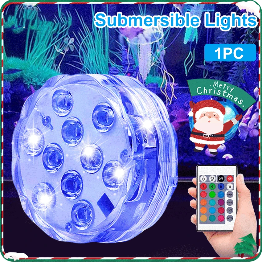 

Погружной RGB светильник с дистанционным управлением, подводная лампа на присоске, уличное украшение для вазы, чаши, сада, вечеринки, 13 светод...