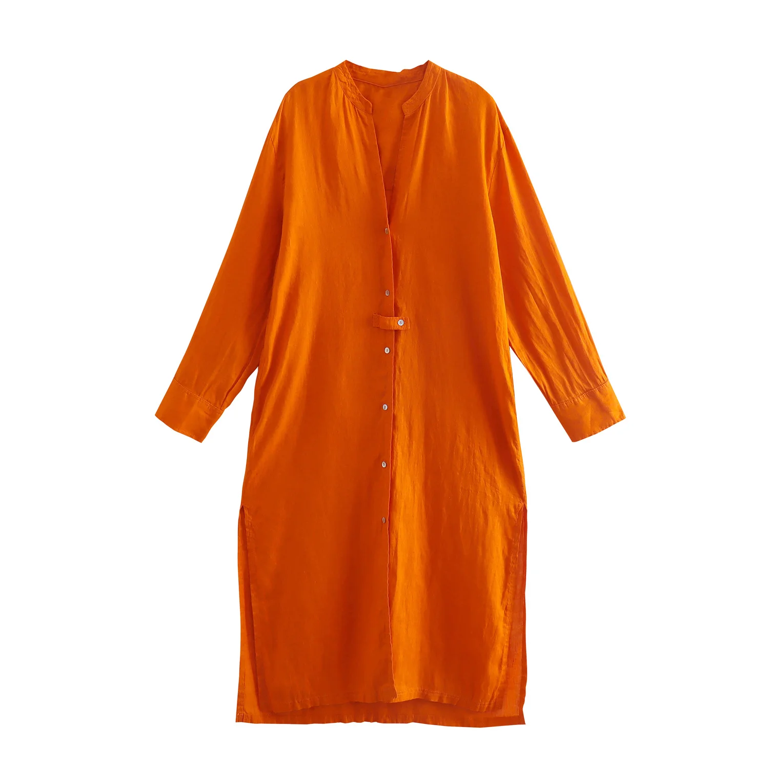 

Женское платье-туника с длинным рукавом и V-образным вырезом