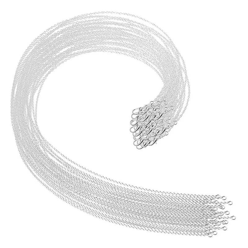 

30 Pack Necklace Chains With Clasp Bails Dangle Charms For Jewelry Making
