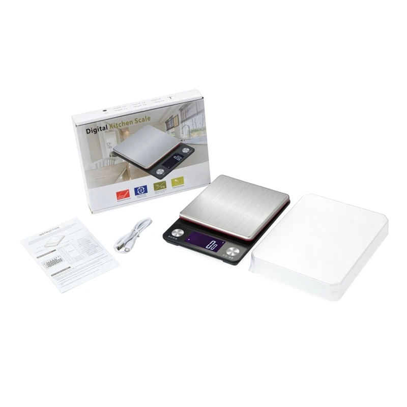 

Кухонные весы M4YC с платформой из нержавеющей стали, 5000 г/0,1 г, кухонные весы