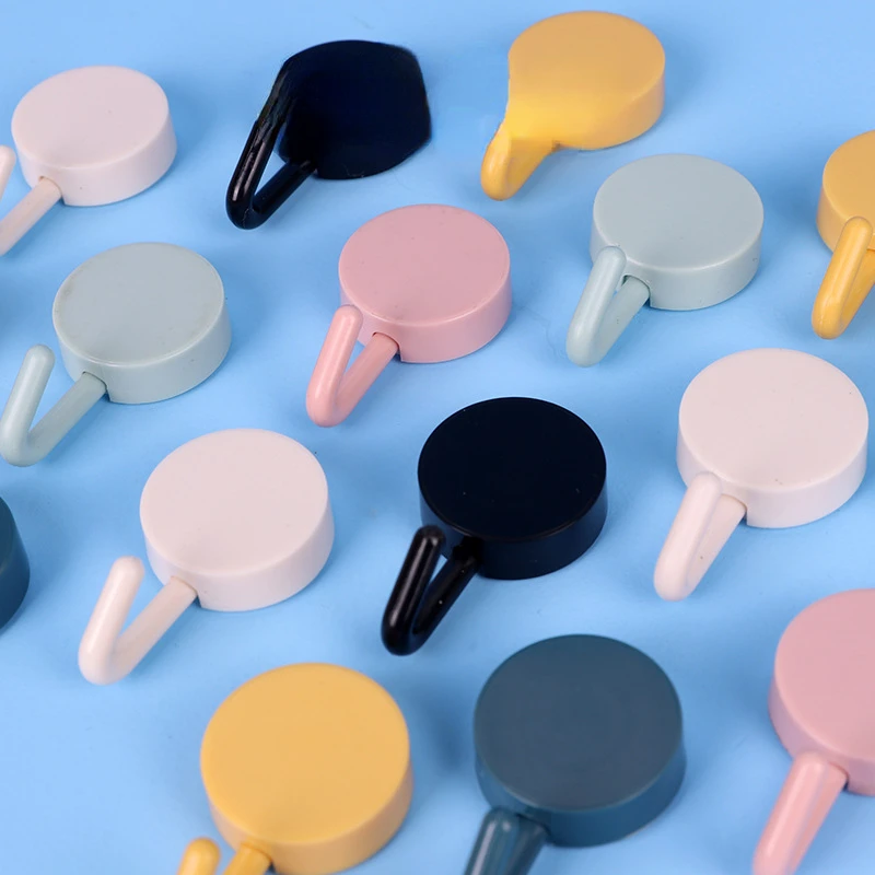 

10Pcs Colorful Viscose Hook Home Daily Simple Storage Multifunctional Sticky Hook Kitchen Wall Hook Viscose Bathroom Tools