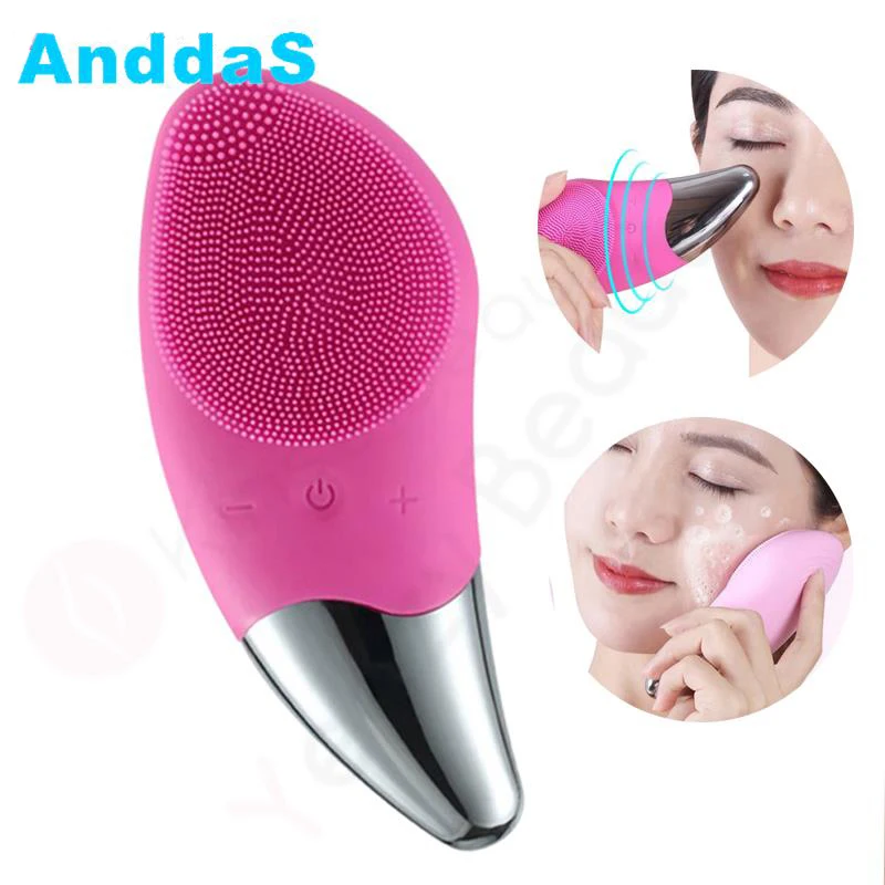 

Mini Electric Facial Cleansing Brush Silicone Sonic Face Cleaner Deep Pore Cleaning Skin Face Cleaning Brush Device USB Recharge