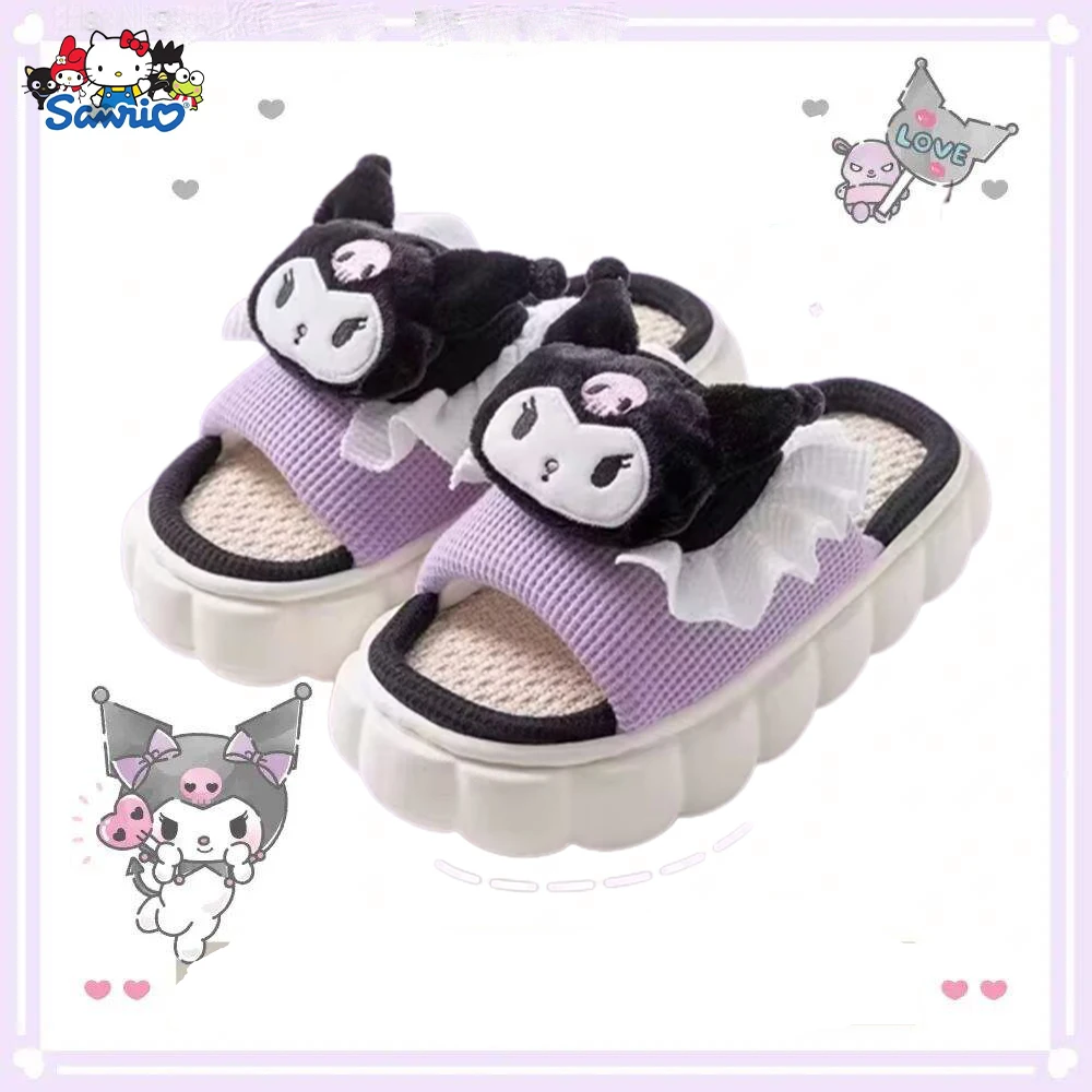 

Sanrio Hello Kitty Women's Home Slippers Kawaii Cute Girl Kuromi Cinnamoroll Fashion Cartoon Comfortable Outdoor Sandals Gift