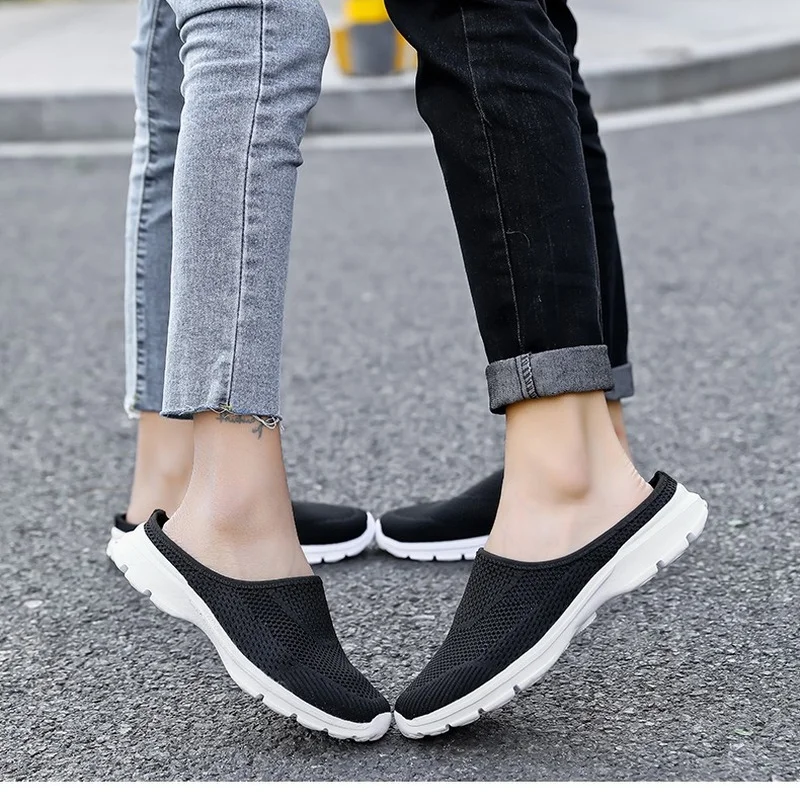 

Women Sandals Summer Shoes Flats Half Slippers Canvas Shoes Fashion Sneakers Shoes Woman Flats Sandals Mule Shoes Size 35-46
