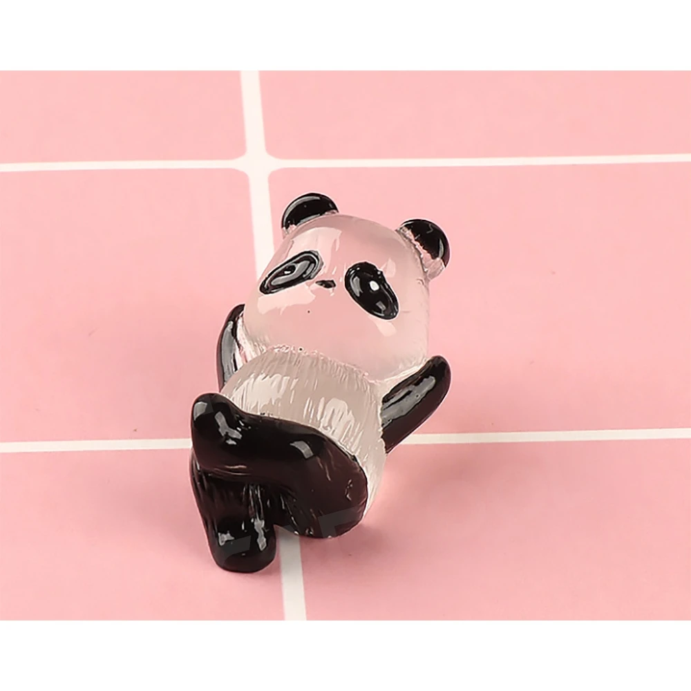 

Мини-украшение в виде панды, милая смоляная панда, светящаяся панда, миниатюрная панда, ночник, автомобильные украшения, игрушки, отделка интерьера приборной панели