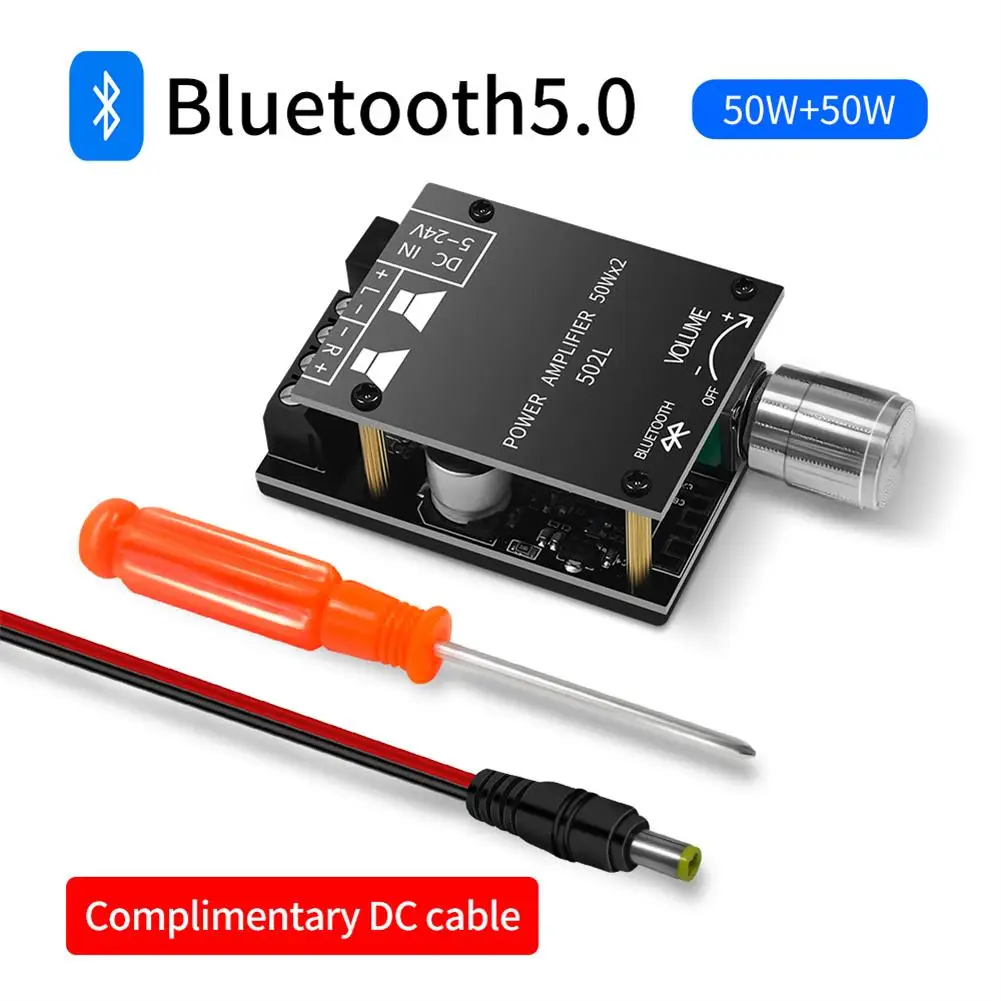 

New Zk-502l Amplifie Module Bluetooth-compatible 5.0 2x 50w Digital Power Amplifier Hifi Fever High Power 2.0 Stereo Enhancement