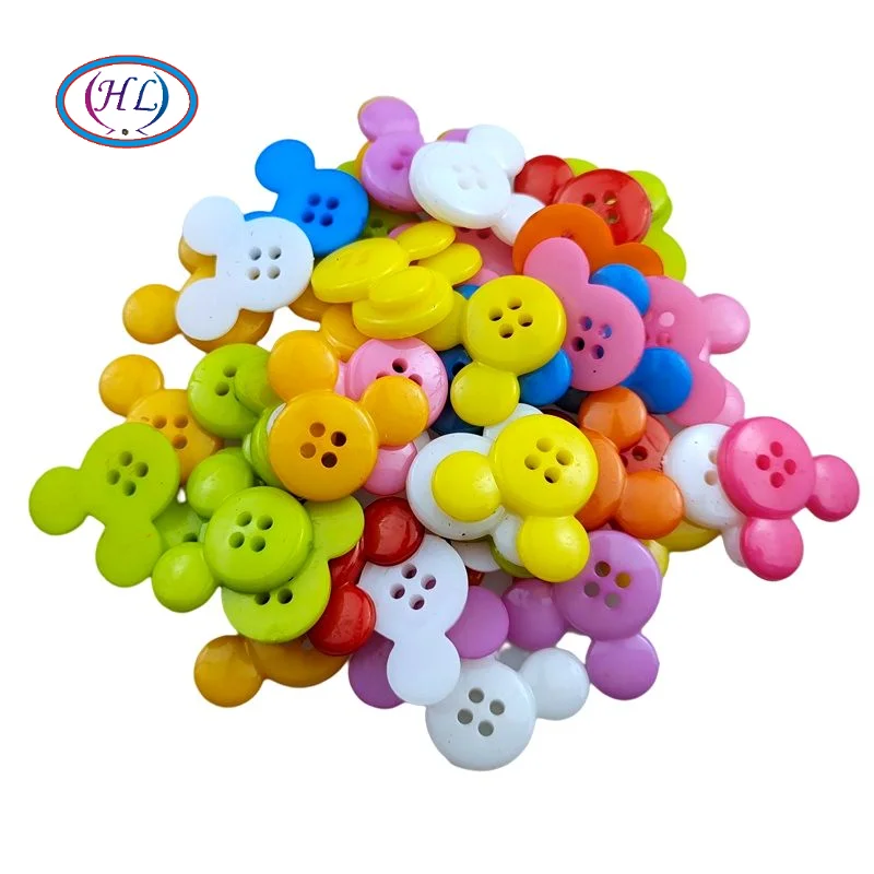 HL 50 шт 22 мм x 20 мм голова мыши смешанные цвета 4 отверстия Пластиковые Кнопки Детская Одежда Швейные аксессуары DIY Скрапбукинг