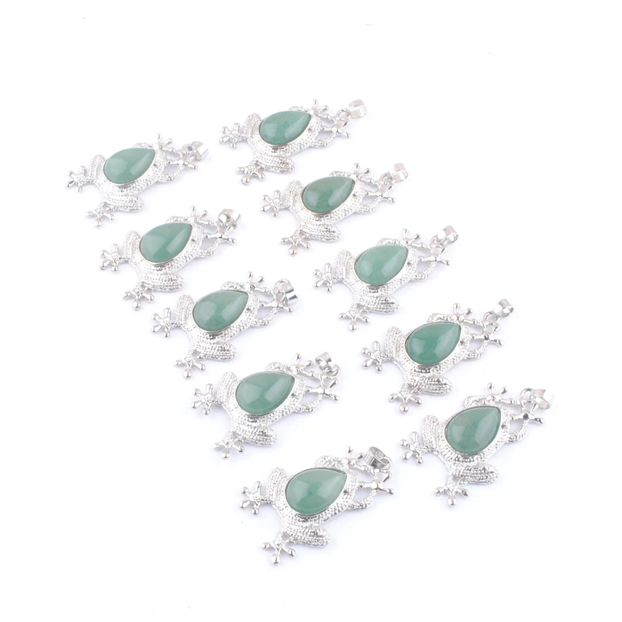 Довольно 10 шт. зеленый натуральный авантюрин камень животный дизайн в форме