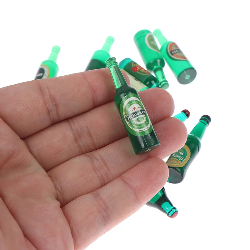 

10Pcs 1/12 Dollhouse Miniature Simulation Green Bottles Model Kitchen Accessories For Dolls House Decor Kids Toys Gift