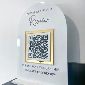 Фото Пользовательский QR-код Оставьте Review Настольная вывеска Украшение стола Знак для малого бизнеса №5