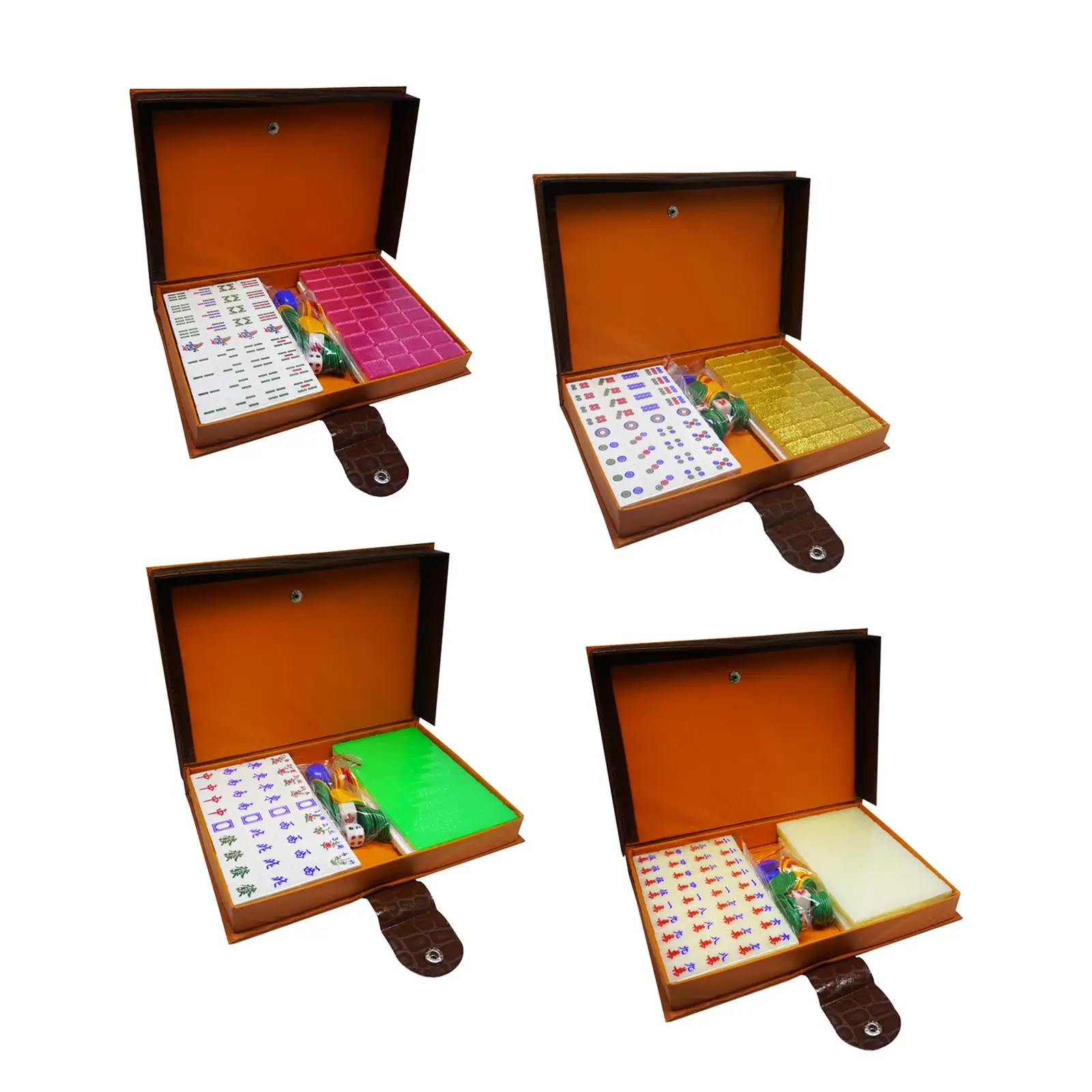 

Travel Chinese Mahjong, with Storage Bag 144 Tiles Acrylic 3-4 People Easy to Read for Fun Party Gatherings