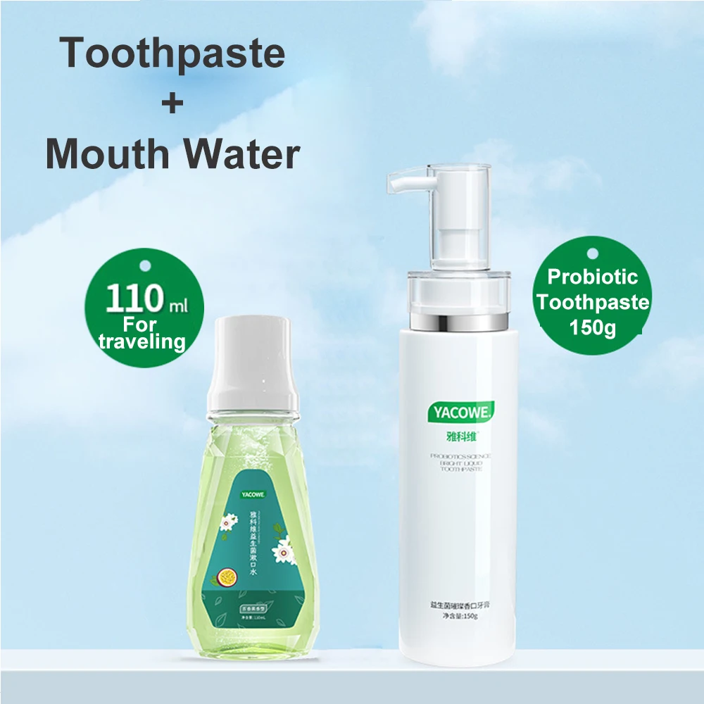 Press Probiotic Toothpaste With Mouth Wash For Adults Balance Oral Flora Remove Tea and Coffee Stain Cleaning The Mouth
Press Probiotic Toothpaste With Mouth Wash For Adults Balance Oral Flora Remove Tea and Coffee Stain Cleaning The Mouth