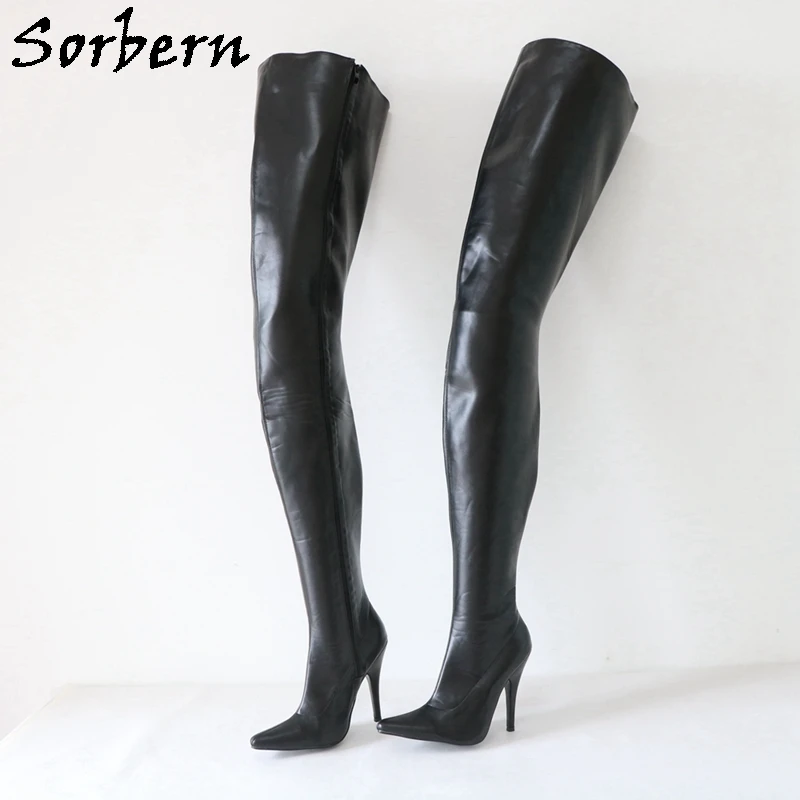 

Sorbern 90Cm Long Boots For Guys Crotch Thigh High Fetish Shoes Drag Queen Sissy Boy Thick Pointy Toe Crossdresser Boot Custom