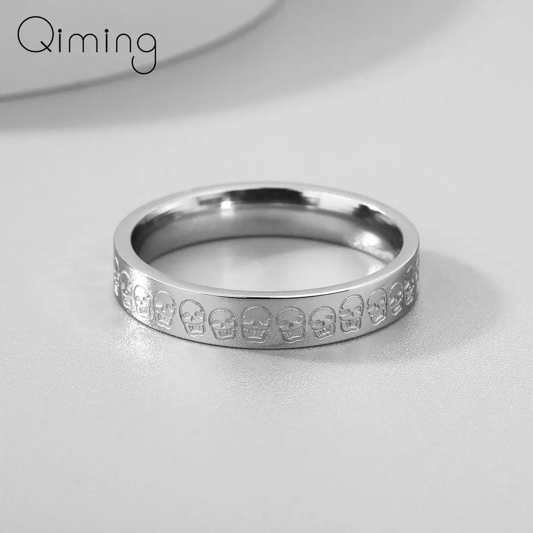 Кольцо из нержавеющей стали в виде черепа стиле панк