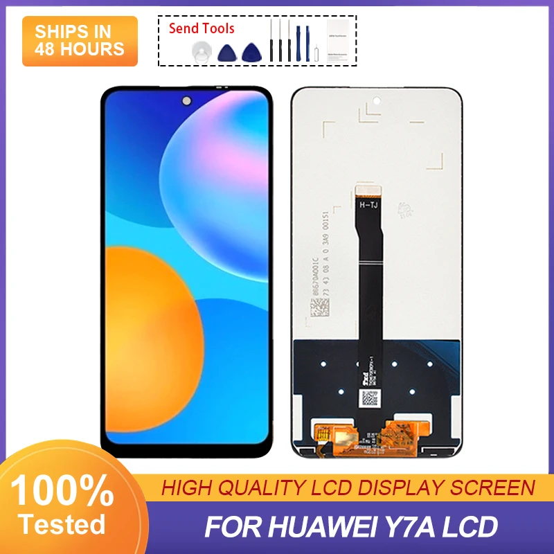 

ЖК-дисплей 6,67 дюйма для Huawei Y7A P Smart 2021, сенсорный экран с дигитайзером для Honor 10X Lite, экран в сборе с рамкой