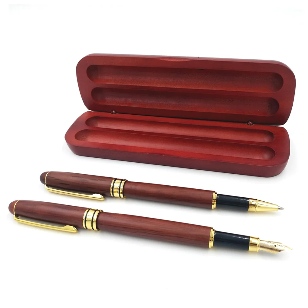 

Pen Pens Fountain Set Ink Vintage Calligraphy Wood Expensive Supplies Stationary School Black Engraved Writing Wooden Signing