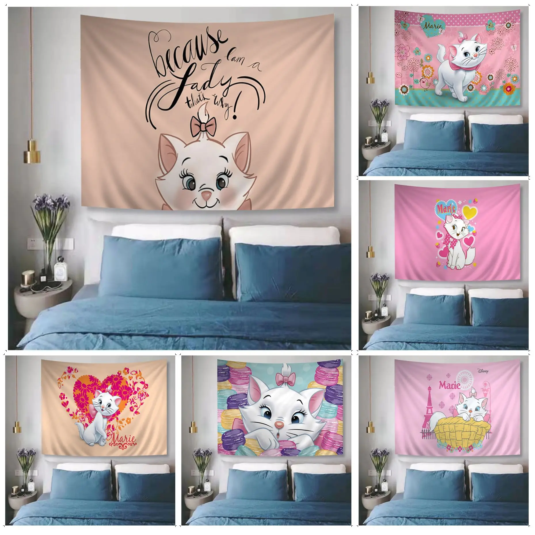 

Disney Marie Cat Hippie Wall Hanging Tapestries Art Science Fiction Room Home Decor INS Home Decor