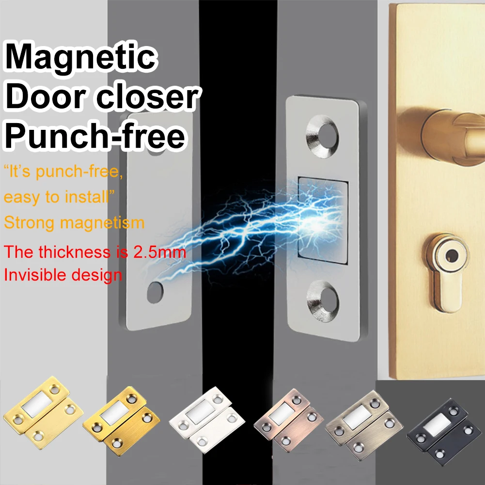 

Home Magnetic Door Catch Ultra-thin Cabinet Magnets Closer Furniture Strong Magnetic Suction with Adhesive Tape for Cupboard