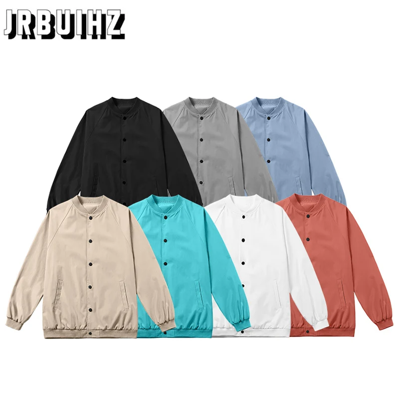 

JRBUIHZ High Quality Men's Plain Sweatshirt Jacket Men Winter Thick Fleece Baseball Jacket Fashion Loose Warm Outwear Men Coats
