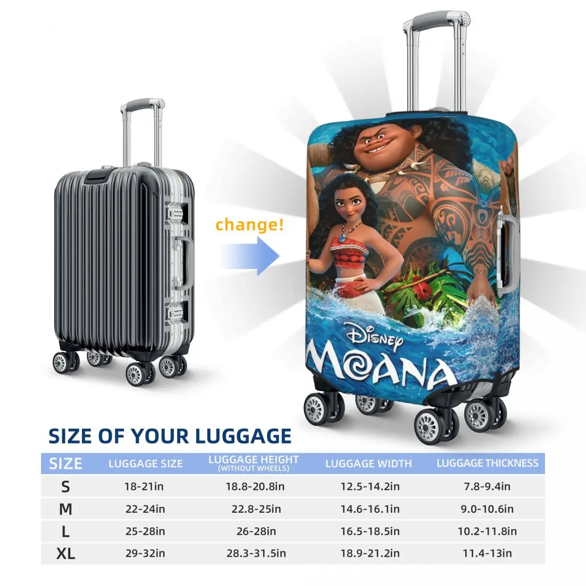 Аниме Моана Мауи бросить ребенок мультфильм чемодан чехол круизная поездка