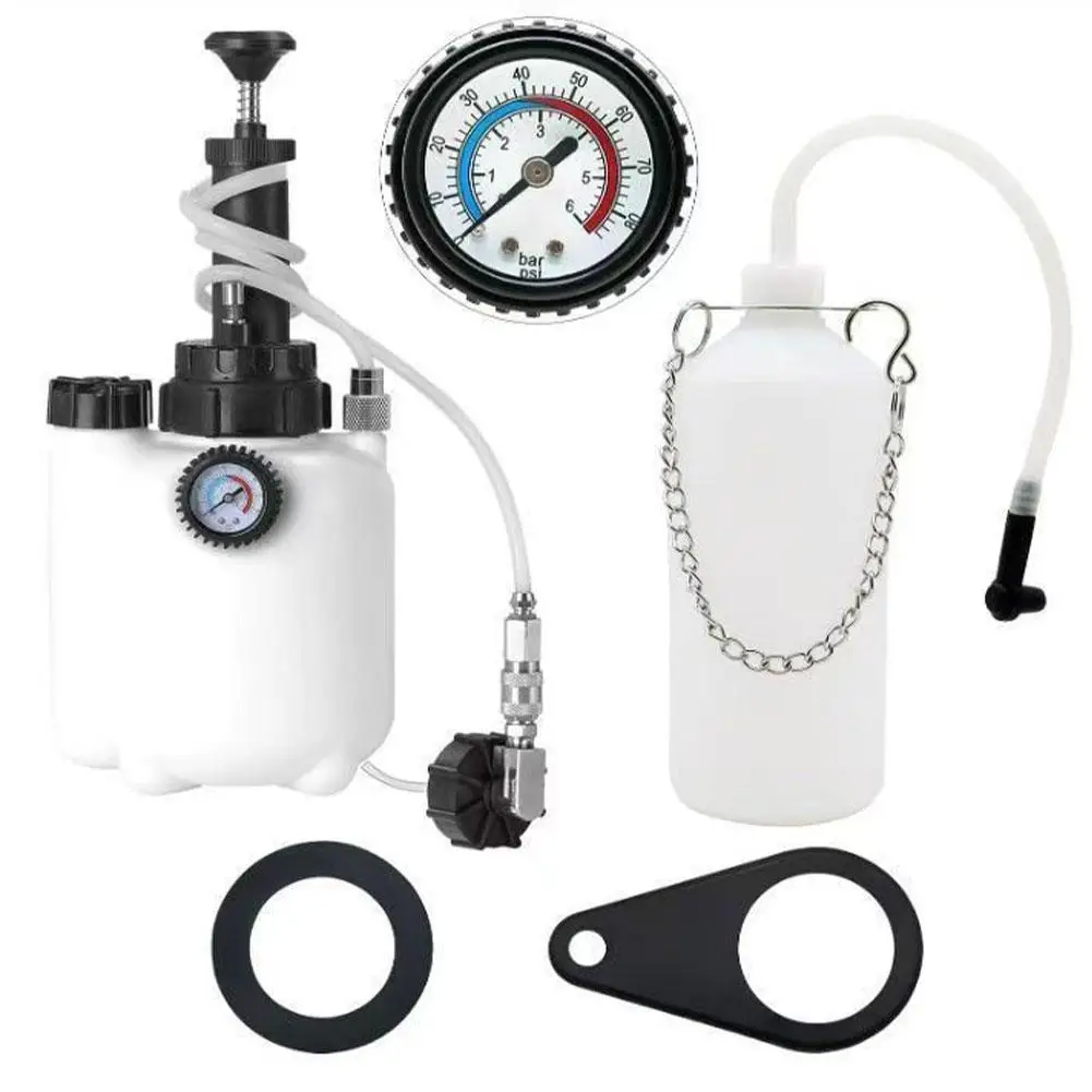 

4-портовый ручной прибор для замены тормозной жидкости с адаптером для контейнера отработанного масла, 3 л, инструмент для замены автомобильного тормозного масла, накачка под давлением