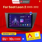 Автомобильный радиоприемник Junsun V1pro с голосовым ИИ на Android для Seat Leon 2 2005-2012 Carplay 4G Автомобильный мультимедийный GPS 2din Авторадио