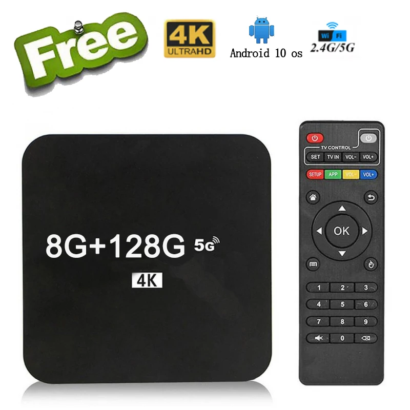 4K HD IPTV 1080P 3D Android TV Box Set-top Box 128G Smart Media Network Player Support Miracast DLNA TF USB Card Wifi Game PPPOE