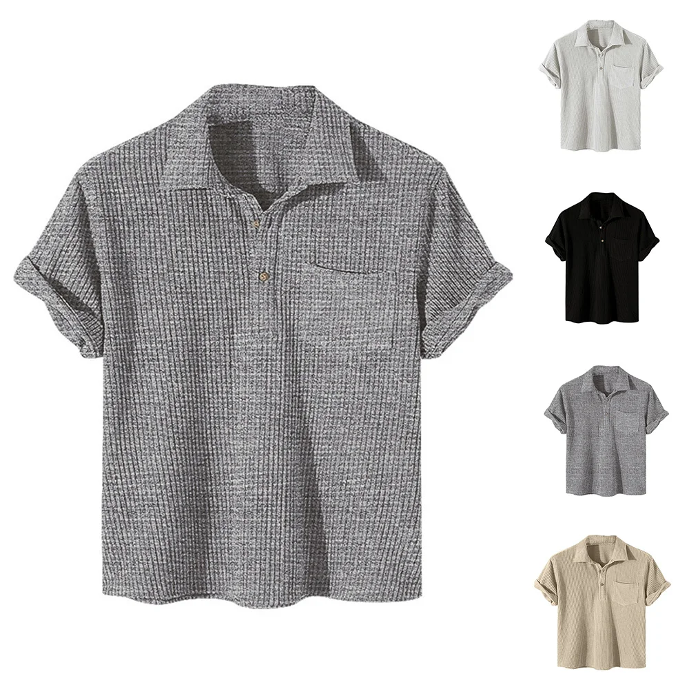 

New Summer Polo Men Solid Stripe Fitness Elasticity Short Sleeve Polo Shirts For Men Fashion Stand Collar Mens Shirts