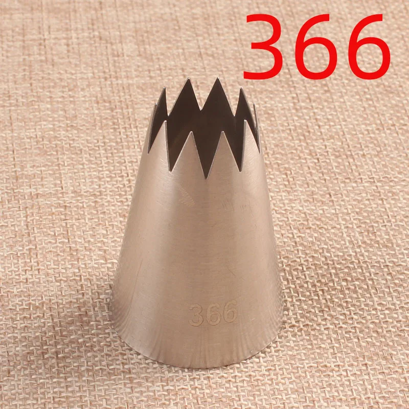 

Wheat Fu 366# Extra Large Size Straight 10 Teeth Cookies Cream Decorating Mouth 304 Stainless Steel Baking Cake DIY Tools