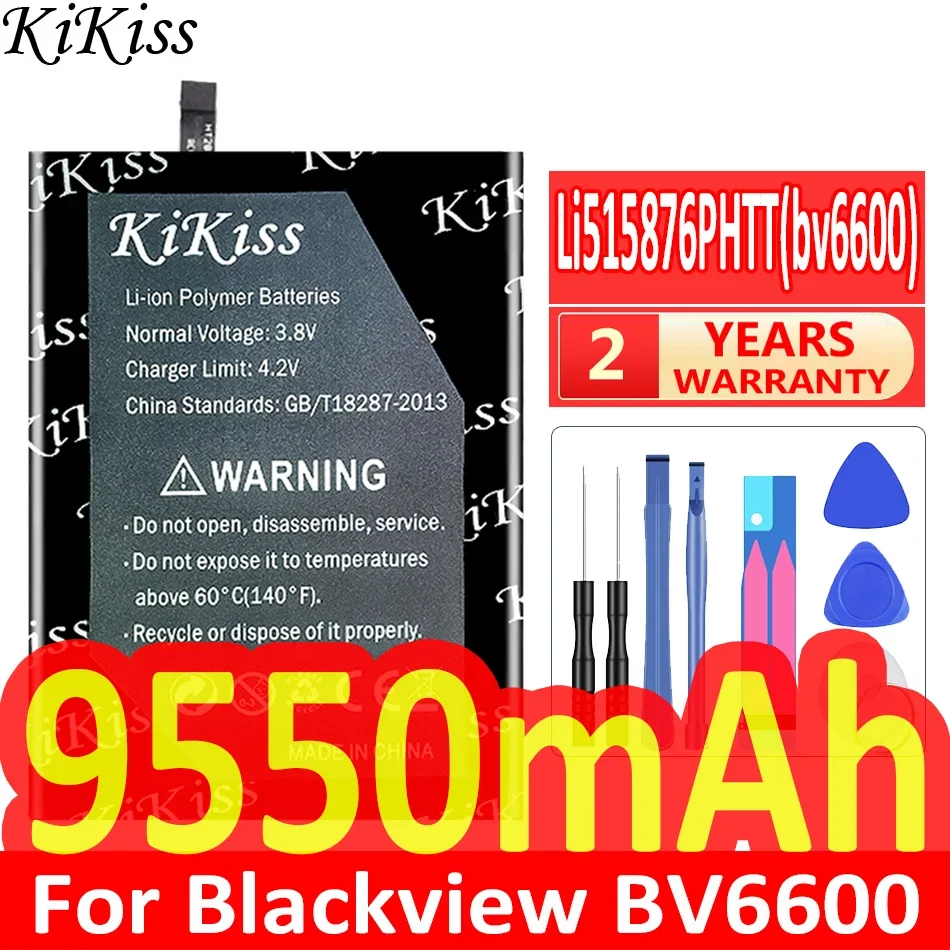 KiKiss Battery 9550mAh Li515876PHTT (bv6600) For Blackview BV6600 BV 6600 Helio A25 A 25