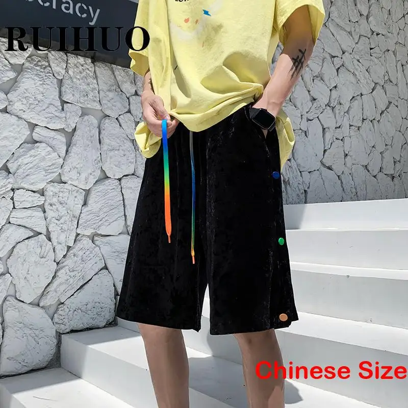 

RUIHUO Print Knee Length New in Basketball Male Shorts Black Clothes for Men Clothings Men's Clothing Korean 5XL 2023 Summer