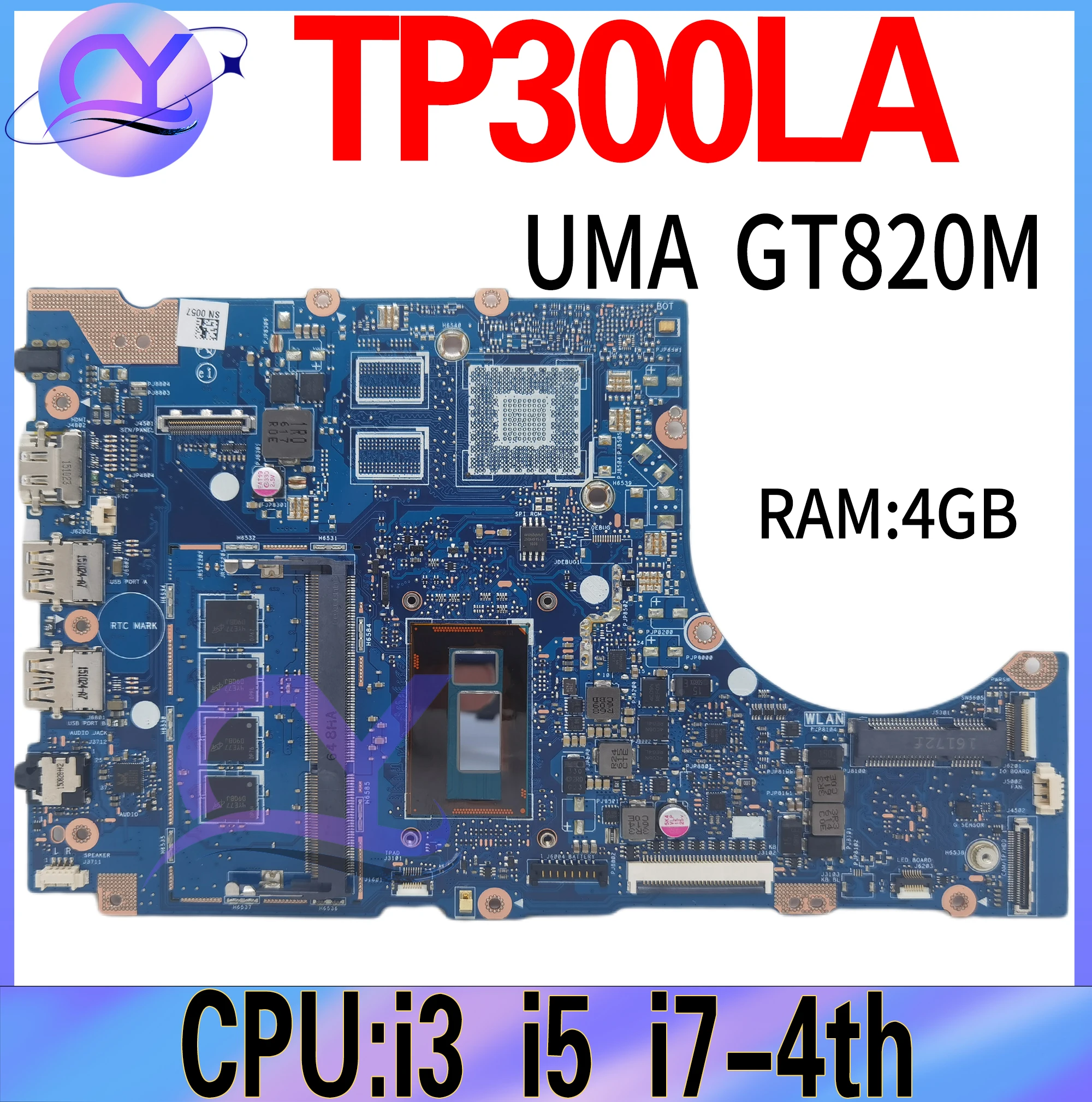 TP300LA Материнская плата ASUS TP300L TP300LD TP300LJ Q302L Q302LA материнская плата для ноутбука I3 I5 I7-4th 4G UMA GT820M 100% рабочий