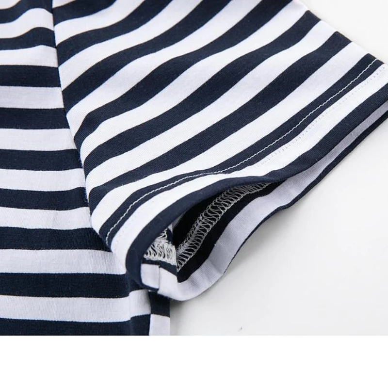 Женская футболка в стиле пэчворк летняя Минималистичная полоску с коротким