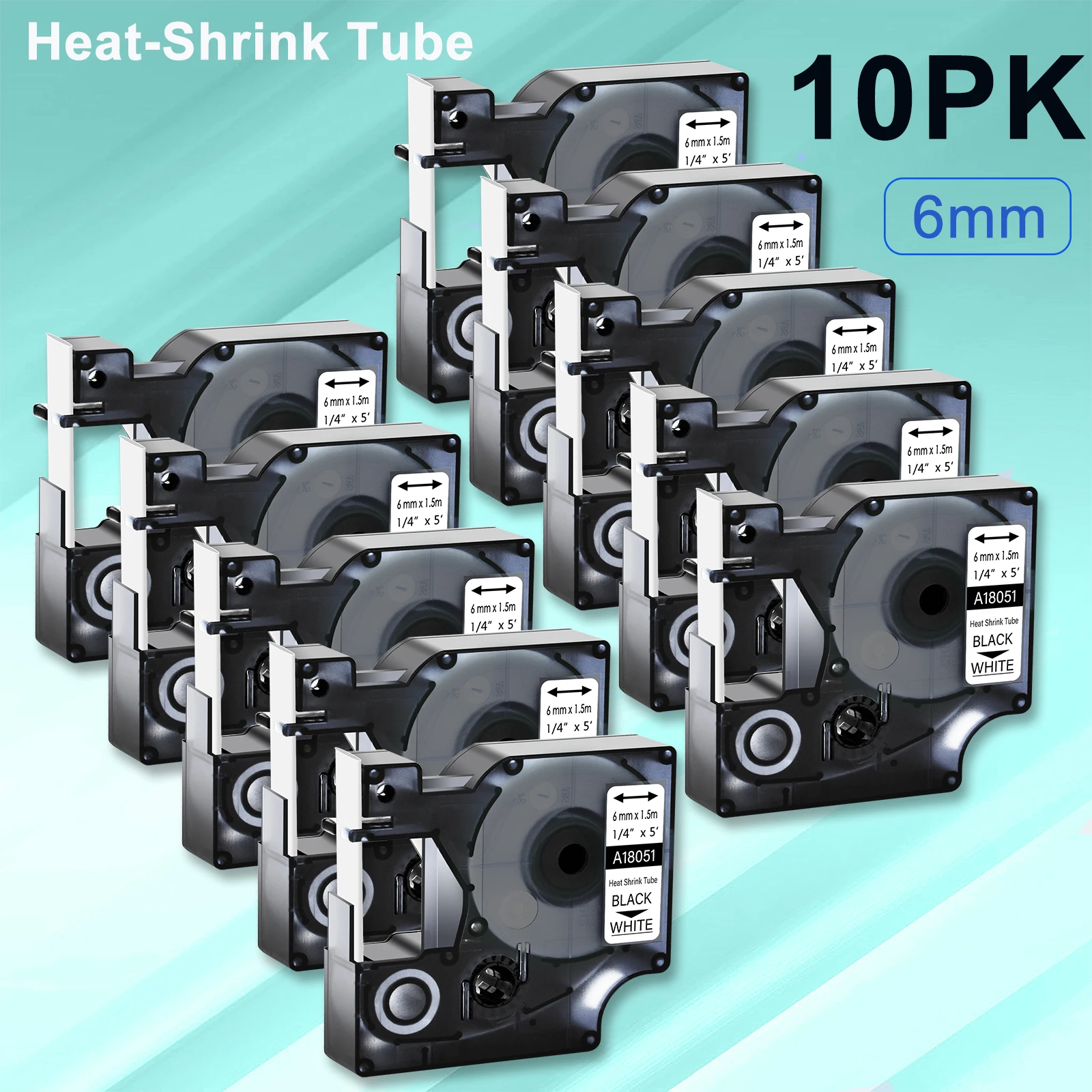 10 шт. 6 мм термоусадочная трубка промышленная лента для этикеток совместимая с