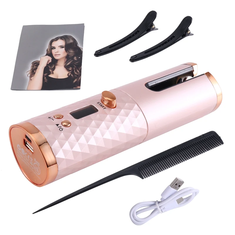 

Автоматическая Плойка для завивки волос, беспроводной утюжок для гофре, керамический вращающийся электрический инструмент