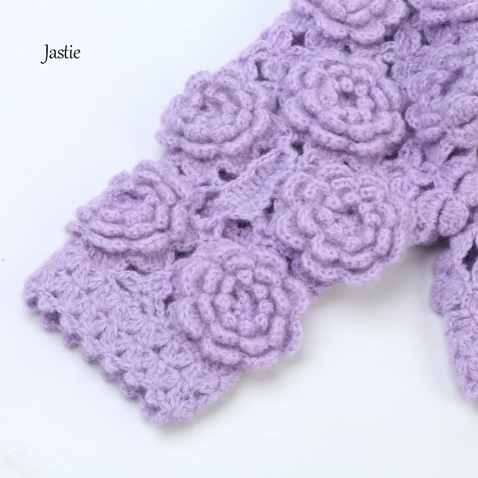 Женский мохеровый свитер Jastie фиолетовый с длинными рукавами и трехмерным