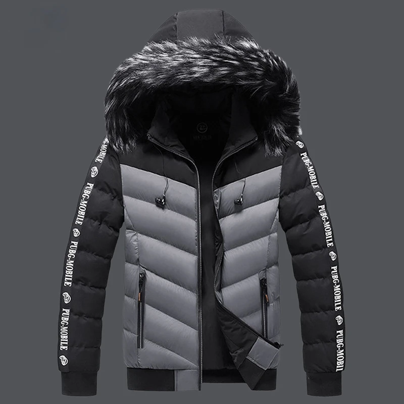 Winter Jacket Men 2022 Fur Collar Hooded Thick Warm Cotton Outwear Man Patchwork Parka and Coats Windbreaker Parkas Male M-5XL