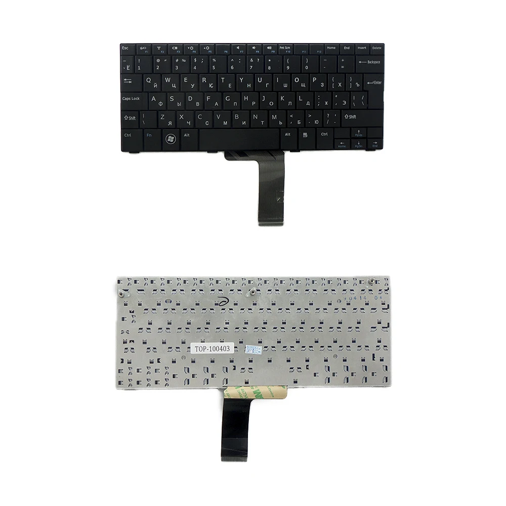 Клавиатура для ноутбука Dell Inspiron Mini 10 10v 1010 1011 Series. Г образный Enter. Черная без рамки.