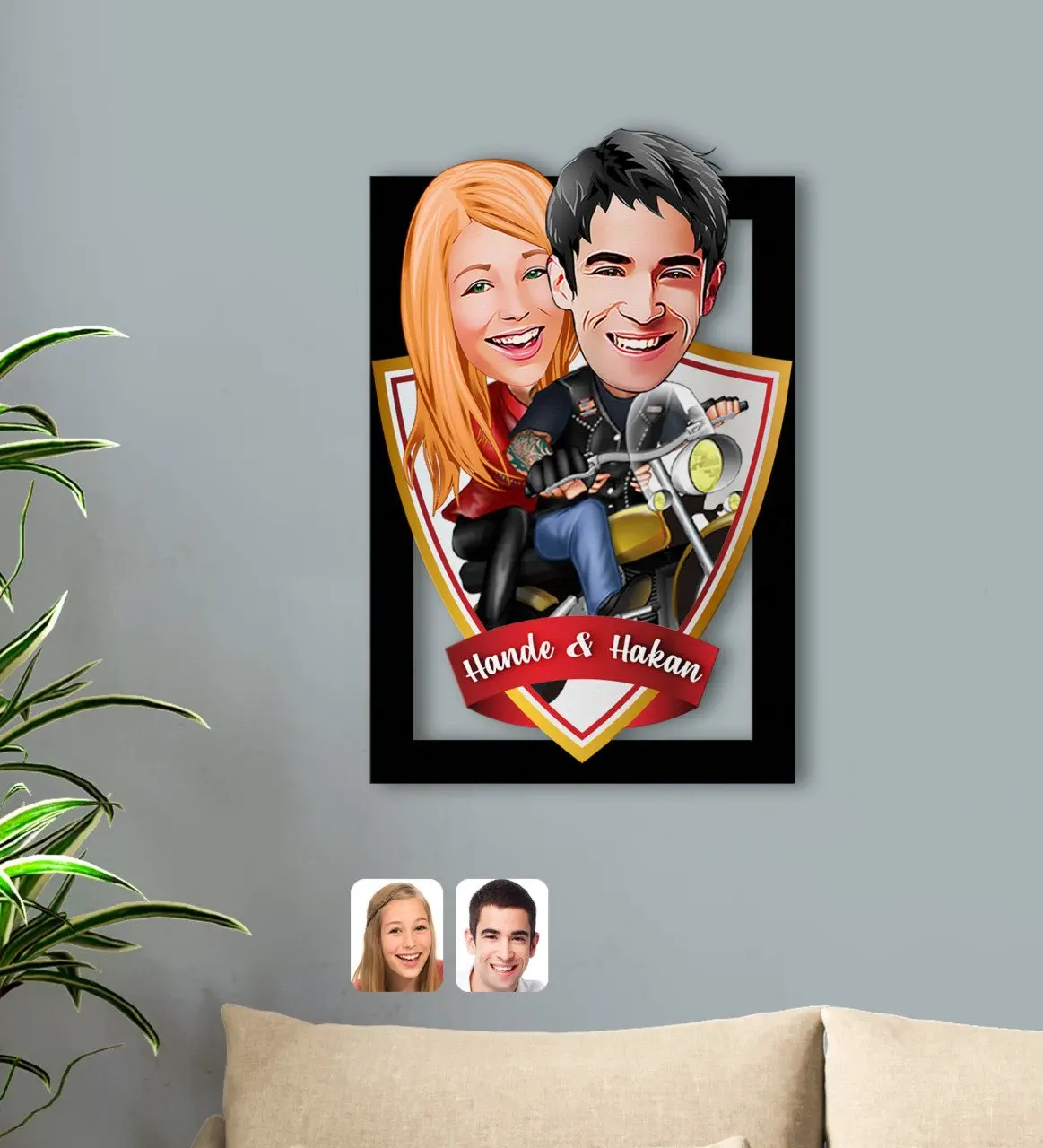 

Personalized Is Valentine Caricature OF 3D Wood Tablo-17