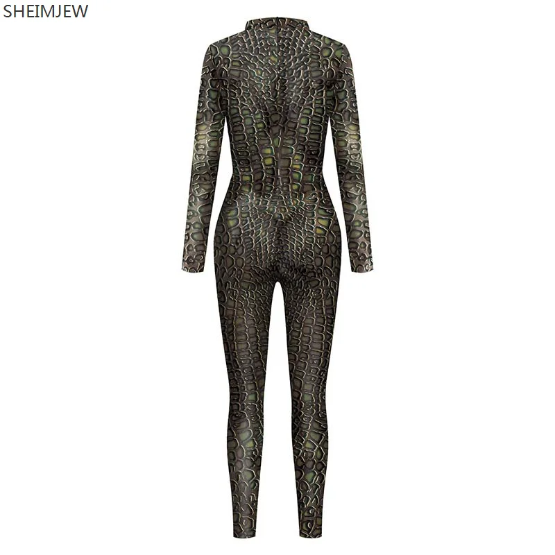 Женский комбинезон со змеиным рисунком