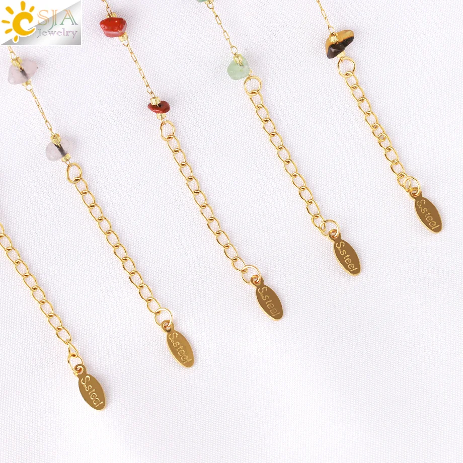 CSJA рейки Чип Бусы Браслеты Натуральный камень розовый кварц модные ювелирные